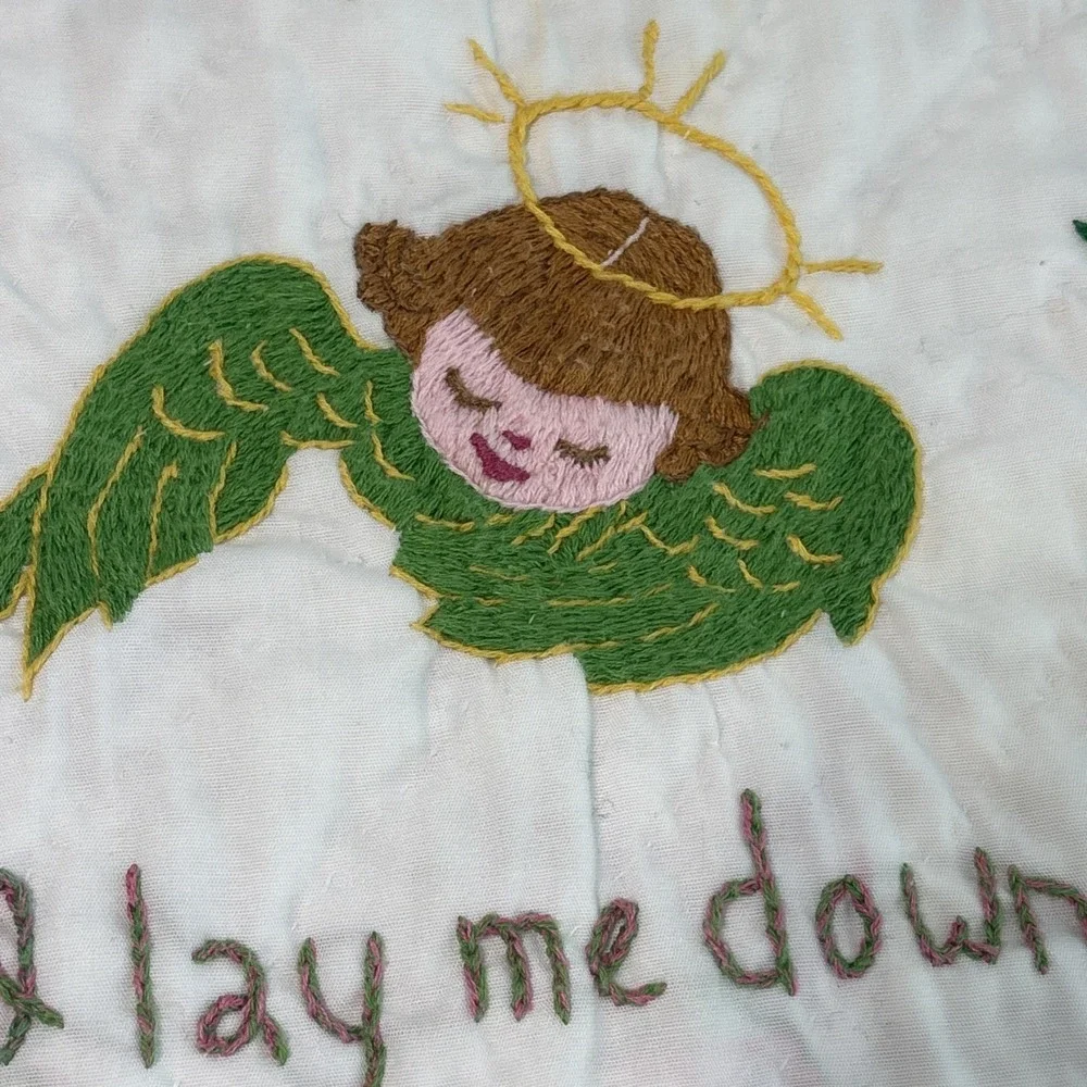 VTG Handmade Baby Quilt 37X 47
